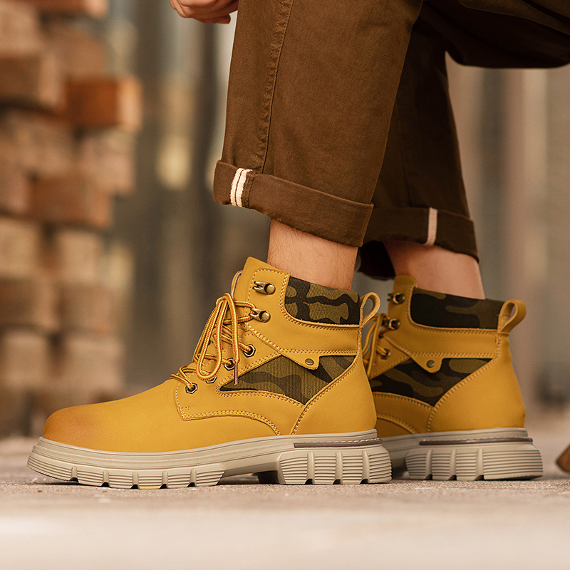Men High Top Boots PU Solid Co - Men'S Shoes Business Casual 评论和价格
