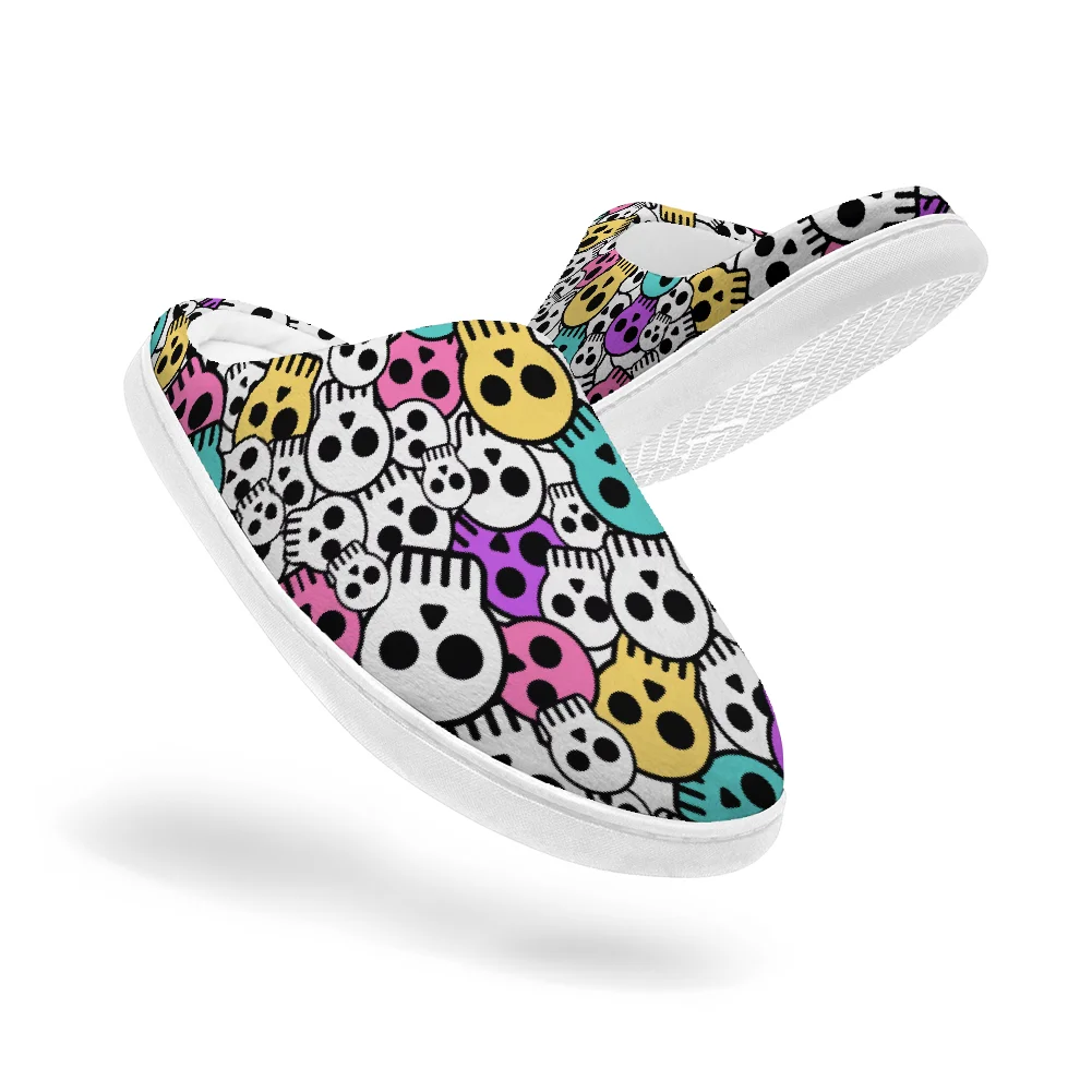 Skull printed cotton slippers  - Men Shoes Winter 评论和价格