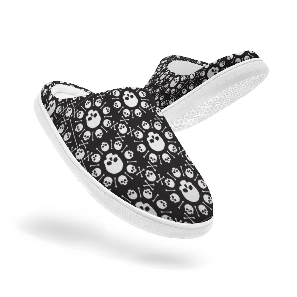 Skull printed cotton slippers  - Men Shoes Winter 评论和价格