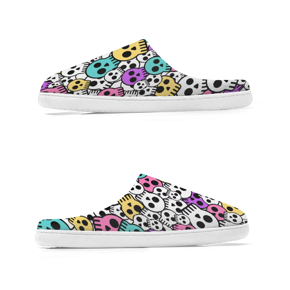 Skull printed cotton slippers  - Men Shoes Winter 评论和价格