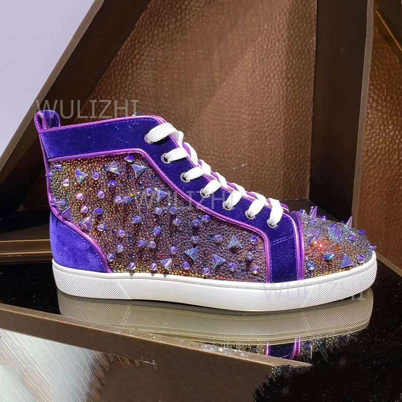 Dark Purple Crystal Rivet Men  - Men'S Shoes For Tennis 评论和价格