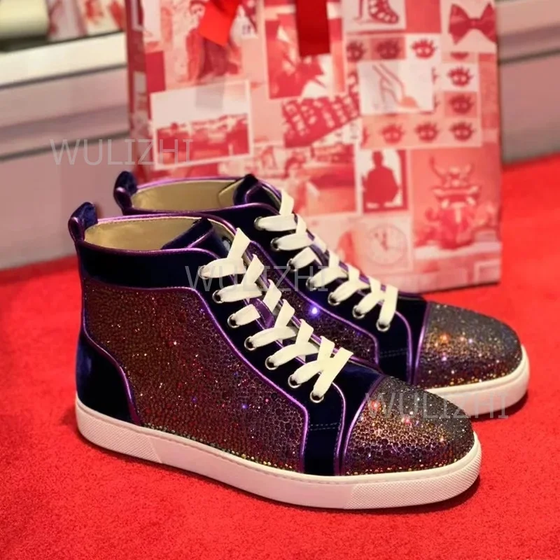 Dark Purple Crystal Rivet Men  - Men'S Shoes For Tennis 评论和价格