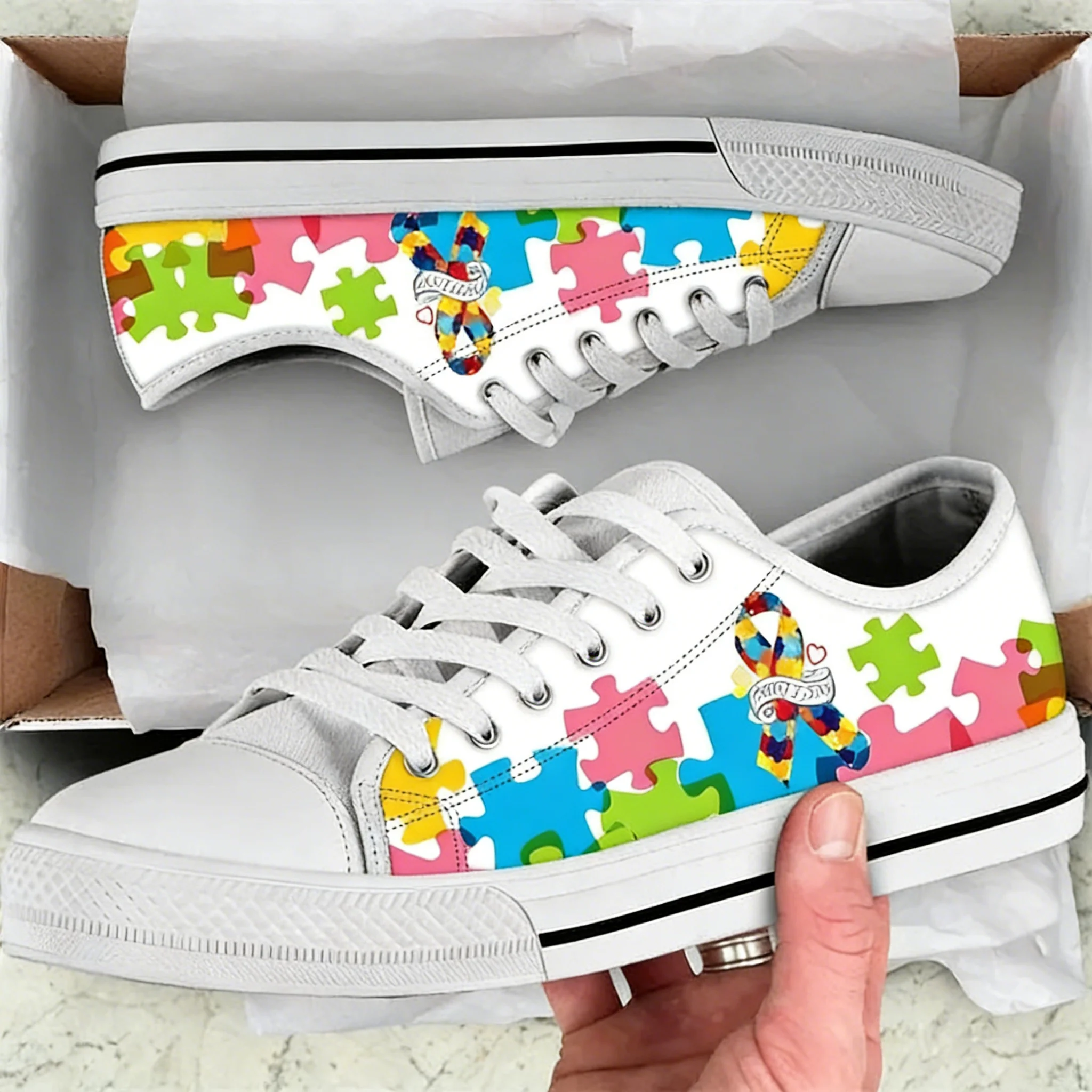 Autism Awareness Cancer Ribbon - Men'S Shoes For Tennis 评论和价格